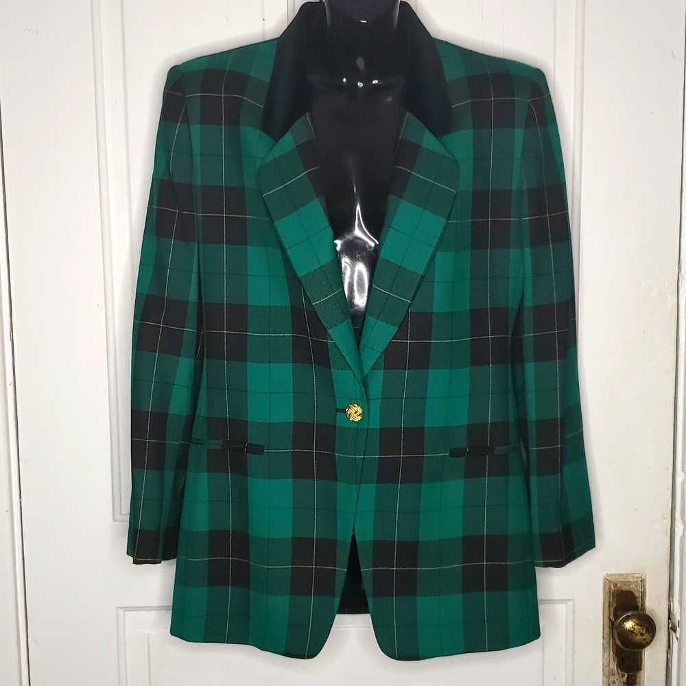 Vintage Rena Rowan for Saville Plaid Blazer